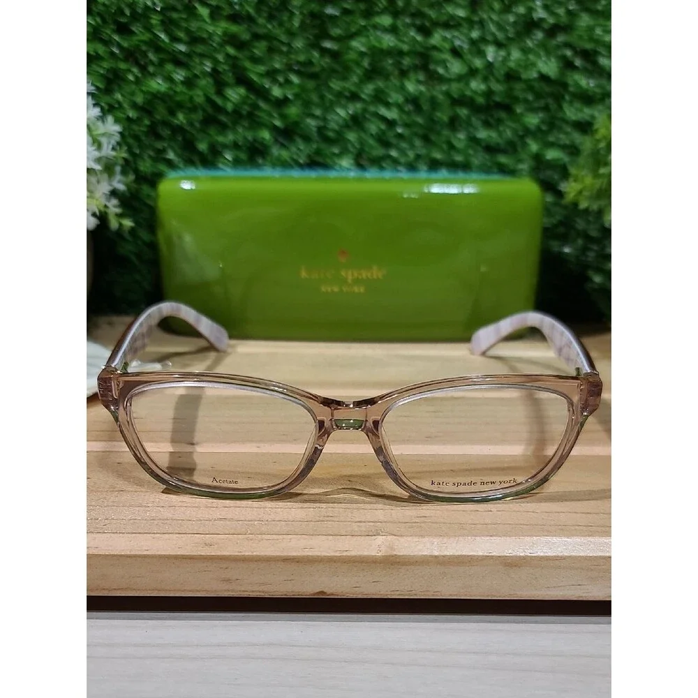 Kate Spade Brylie Eyeglasses - QGX Beige Strip White New
